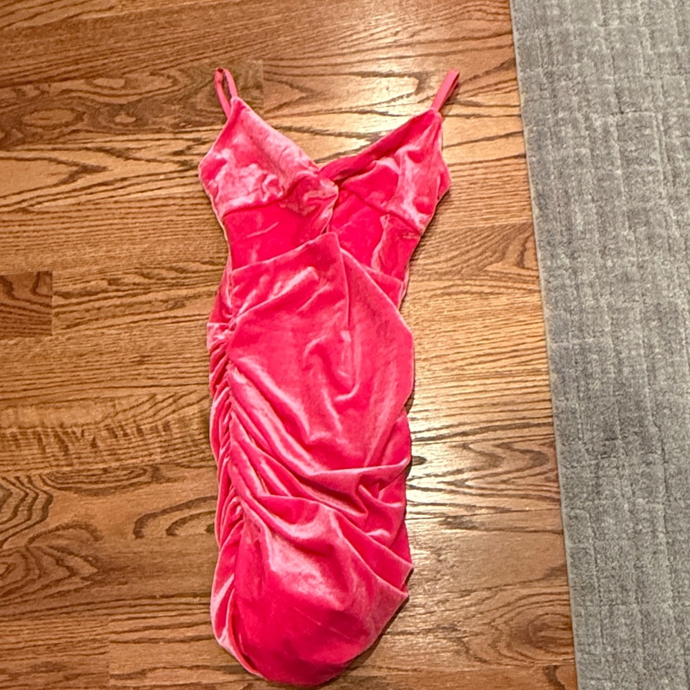 Elegant Pink Velvet Dress